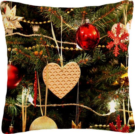 Подушка декоративная Сирень "Новогоднее сердце", 40 х 40 см
