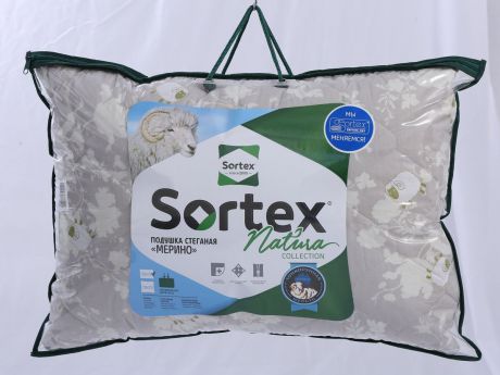 Подушка Sortex "Мерино", наполнитель: шерсть, силиконизированное волокно, 50 x 70 см, цвет в ассортименте