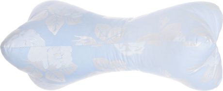 Подушка Smart Textile "Косточка", наполнитель: лузга гречихи, цвет: голубой, 35 х 15 см