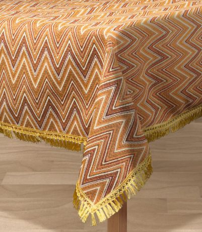 Скатерть Les Gobelins "Zigzag", прямоугольная, цвет: коричневый, 150 х 190 см