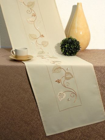 Дорожка для декорирования стола "Schaefer", прямоугольная, цвет: кремовый, 40 x 100 см 07173-202
