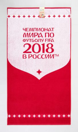 Полотенце махровое FIFA "Чемпионат 1", цвет: белый, красный, 35 х 55 см