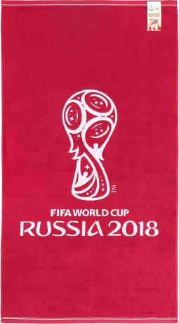 Полотенце махровое FIFA "Официальная эмблема", цвет: белый, красный, 70 х 130 см
