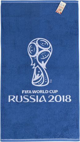 Полотенце махровое FIFA "Официальная эмблема", цвет: белый, синий, 50 х 90 см