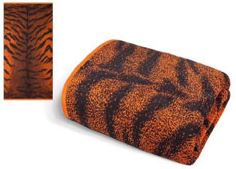 Полотенце Soavita "Premium. Тигр 2", цвет: черный, оранжевый, 65 х 135 см