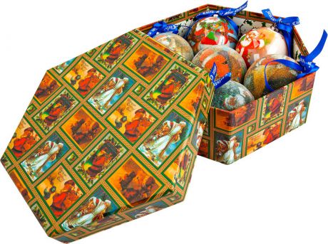Набор новогодних подвесных украшений Mister Christmas "Папье-маше", диаметр 7,5 см, 7 шт. PM-17-7