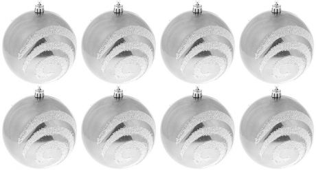 Набор новогодних подвесных украшений Sima-land "Заснеженные полосы", диаметр 10 см, 4 шт