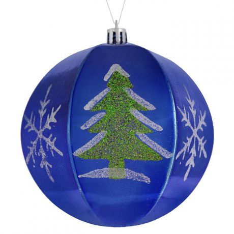 Набор новогодних подвесных украшений Sima-land "Шар", цвет: синий, диаметр 10 см, 2 шт. 799470