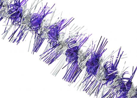 Мишура новогодняя Феникс-презент "Magic Time", цвет: фиолетовый, серебристый, диаметр 9 см, длина 200 см. 34863