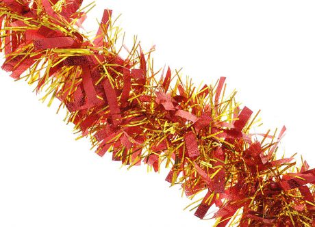 Мишура новогодняя Феникс-презент "Magic Time", цвет: красный, золотистый, диаметр 9 см, длина 200 см