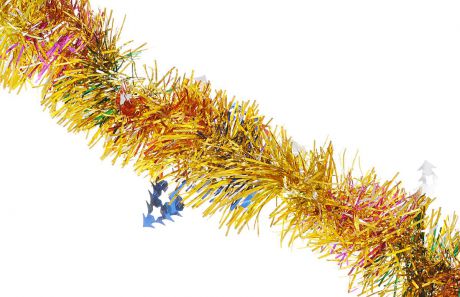 Мишура новогодняя Феникс-презент "Magic Time", цвет: золотистый, синий, диаметр 6 см, длина 200 см. 38180