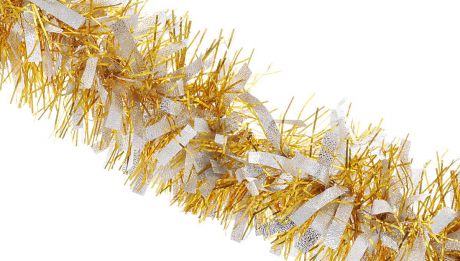 Мишура новогодняя Феникс-презент "Magic Time", цвет: золотистый, серебристый, диаметр 9 см, длина 200 см