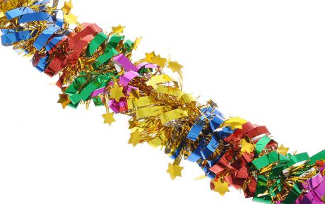 Мишура новогодняя Феникс-презент "Magic Time", цвет: золотистый, красный, зеленый, диаметр 8 см, длина 200 см. 38177/75768