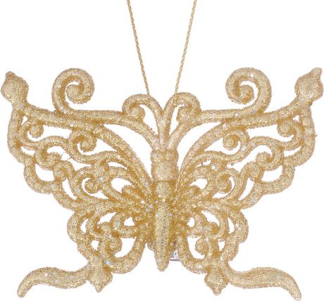 Новогоднее подвесное украшение Феникс-Презент "Бабочка", цвет: золотистый