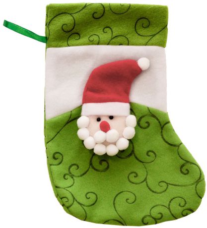 Мешок для подарков Феникс-Презент "Носок. Дед Мороз", 24 x 13 см. 42519