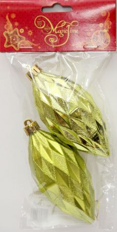 Украшение новогоднее подвесное Magic Time "Лимонные еловые шишки", 10 х 5 см, 2 шт