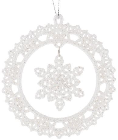 Украшение новогоднее подвесное Magic Time "Снежинки в белых кружочках", 10,8 х 10,8 см
