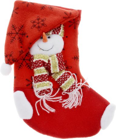 Мешок для подарков Феникс-Презент "Носок. Снеговик", 20 x 11 см
