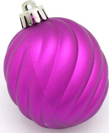 Набор елочных шаров Яркий Праздник, с рельефной поверхностью, цвет: фиолетовый, диаметр 6 см, 6 шт