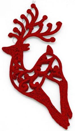 Подвесное украшение Яркий Праздник "Олень ажурный", цвет: красный, 18 х 8 см