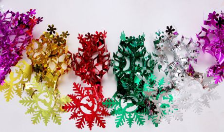Гирлянда новогодняя Magic Time "Снежинки чудесные цветные", 35 х 21 х 200 см