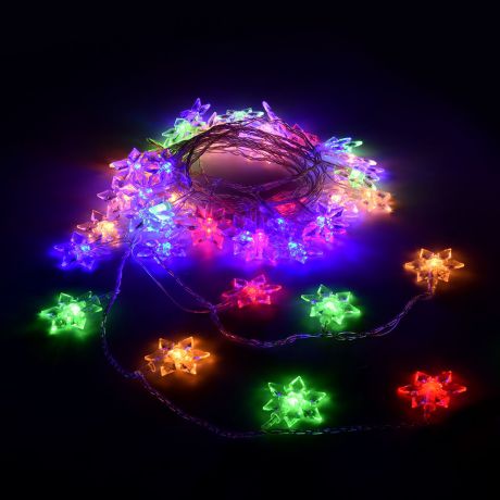 Гирлянда электрическая Vegas "Цветочки", с контроллером, 80 ламп, длина 10 м, свет: мультиколор. 55084