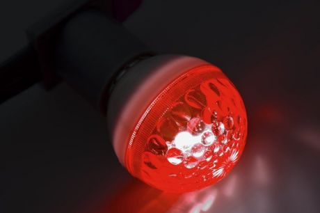 Строб-лампа "Neon-Night", цоколь Е27, цвет: красный, диаметр 50 мм