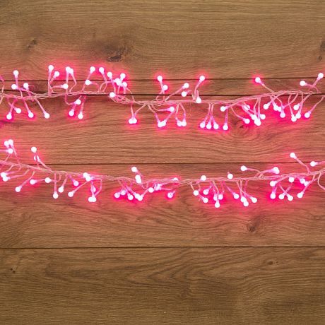 Гирлянда Neon-Night "Мишура", светодиодная, 288 LED, цвет: прозрачный, розовый, 3 м