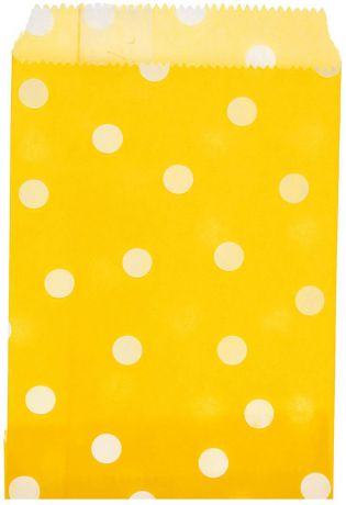 Пакет подарочный "Горох", цвет: желтый, 10 х 15 см. 1398818