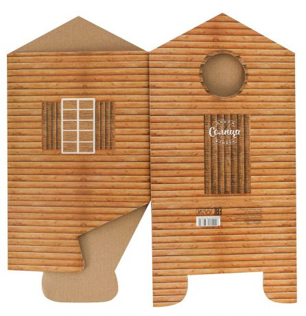 Коробка-домик Дарите Счастье "Деревянный домик", для цветов, складная, 15 х 19 см