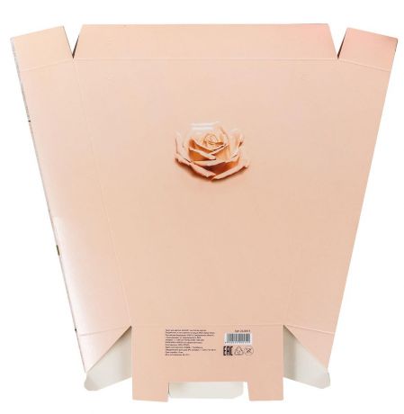 Коробка-пакет Дарите Счастье "Свежая роза", с атласными лентами, для цветов