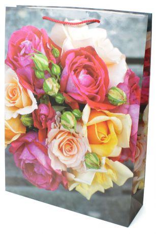 Пакет подарочный МегаМАГ "Цветы", 32,4 х 44,5 х 10,2 см. 5037 XL