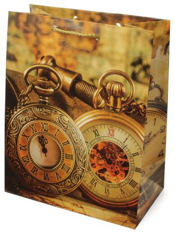 Пакет подарочный МегаМАГ "Часы", 18 х 22,7 х 10 см. H2. 2172 M