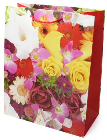 Пакет подарочный МегаМАГ "Цветы", 26,4 х 32,7 х 13,6 см. 3062 L