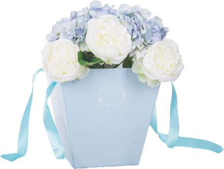 Коробка-трапеция Дарите Счастье "Морозный голубой", 23,6 х 24,5 х 15 см