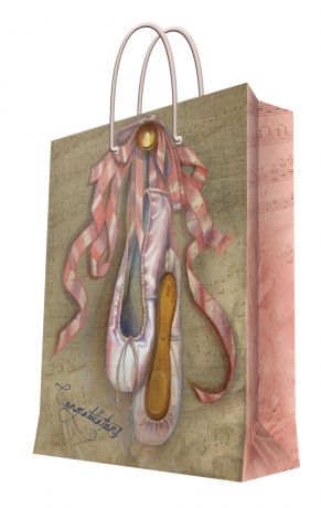 Пакет подарочный Феникс-презент "Пуанты", 18 х 23 х 10 см