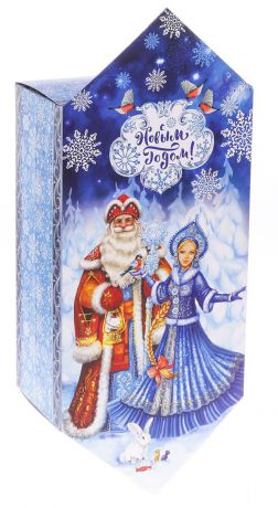 Коробка-конфета подарочная Дарите Счастье "Дед Мороз и Снегурочка", сборная, 14 х 22 х 8 см