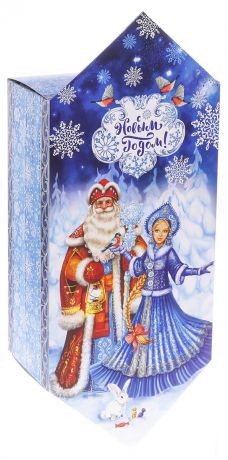Коробка-конфета подарочная Дарите Счастье "Дед Мороз и Снегурочка", сборная, 9,3 х 14,6 х 5,3 см