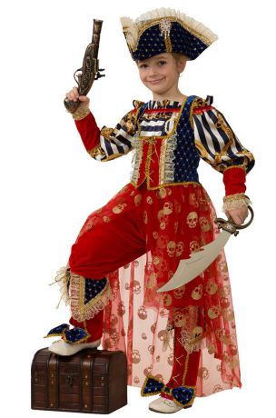 Батик Костюм карнавальный для девочки Пиратка Морская размер 30