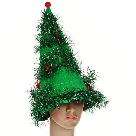 Маскарадная шляпа "Елка", цвет: зеленый. 31338