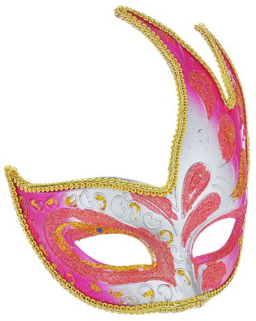 Маска карнавальная Феникс-презент "Жар-птица", цвет: розовый, серебристый, золотистый