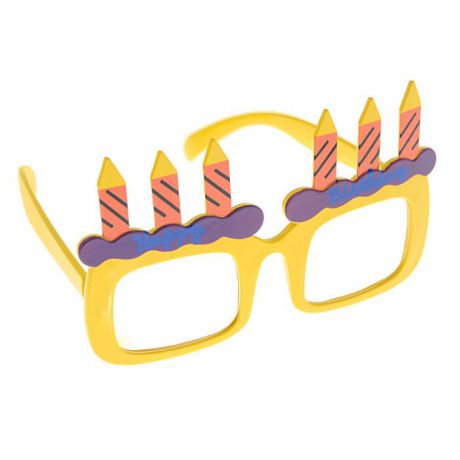 Карнавальные очки "Праздничный торт", цвет: желтый
