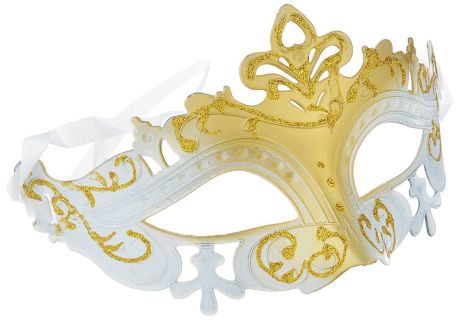 Маска карнавальная Феникс-презент "Нежность", цвет: золотистый, белый