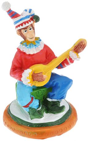 Фигурка декоративная "Обезьяна-клоун с гитарой", 9 см х 7,5 см х 12,3 см