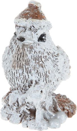 Фигурка декоративная "Птичка", цвет: белый, 5 х 4 х 5 см