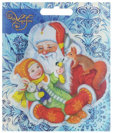 Украшение новогоднее Magic Time "Дедушка Мороз с девочкой", со светодиодной подсветкой, 11,5 x 11 x 3 см. 42207