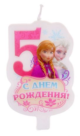 Disney Свеча для торта С днем рождения Цифра 5 Холодное сердце