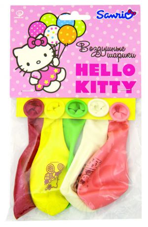 Веселая затея Набор воздушных шаров Hello Kitty 5 шт