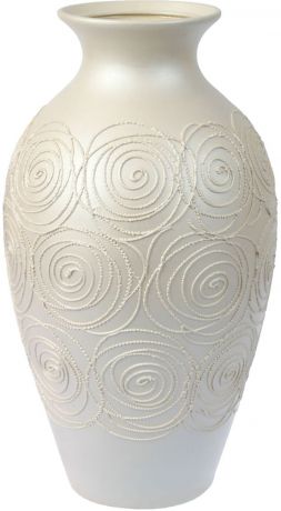 Ваза напольная Керамика ручной работы "Классика", цвет: белый. 1299283