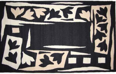 Ковер MAC Carpet "Розетта. Бутон", цвет: черный, белый, 100 x 160 см